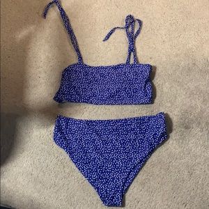 Blue & White Polka Dot Bikini! (Never worn!)